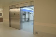 Sliding door with foot switch at the operating room